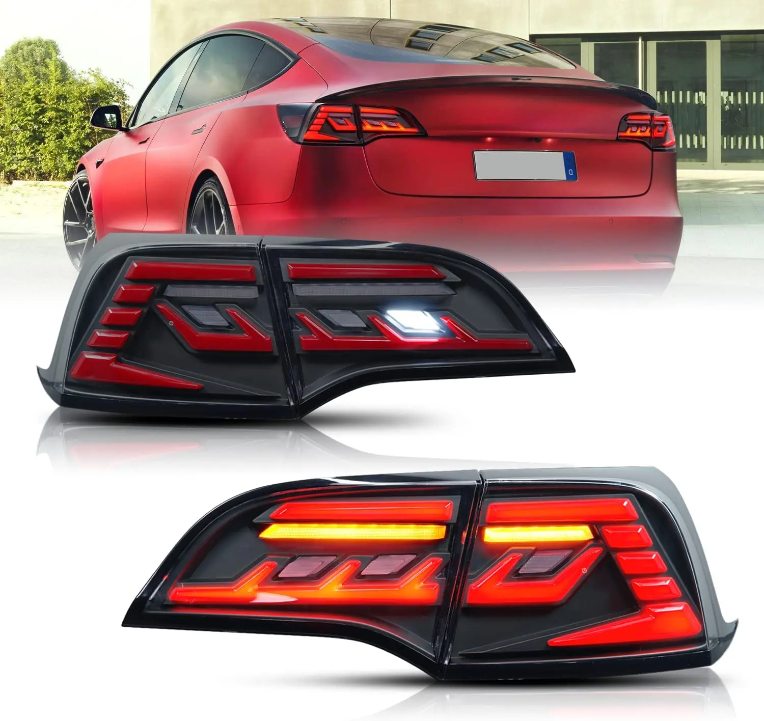 

LED Taillights for Tesla Model 3 Model Y 2017-2022 Start-up Rear Brake Lamp Upgrade Animation Dynamic Sequential Assembly