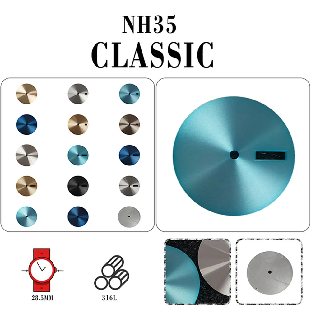 Solid Color Watch Dial No Scale Dial 28.5MM 3D Printed CS Pattern Dial for NH35/36 Movement
Solid Color Watch Dial No Scale Dial 28.5MM 3D Printed CS Pattern Dial for NH35/36 Movement