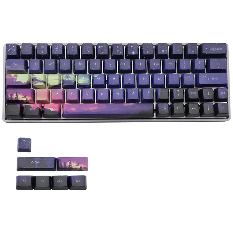 Рассвет OEM высота PBT ключ крышка пятисторонний сублимационный процесс 71 клавиши совместимый с Gh60/Gk64/Gk61
Рассвет OEM высота PBT ключ крышка пятисторонний сублимационный процесс 71 клавиши совместимый с Gh60/Gk64/Gk61
