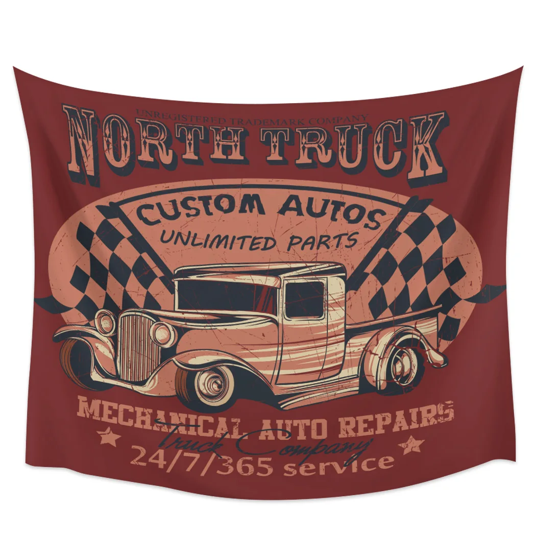 

Old Truck Abstract Poster Vintage Tapestry Background Wall Covering Home Decoration Blanket Bedroom Wall Hanging Tapestries