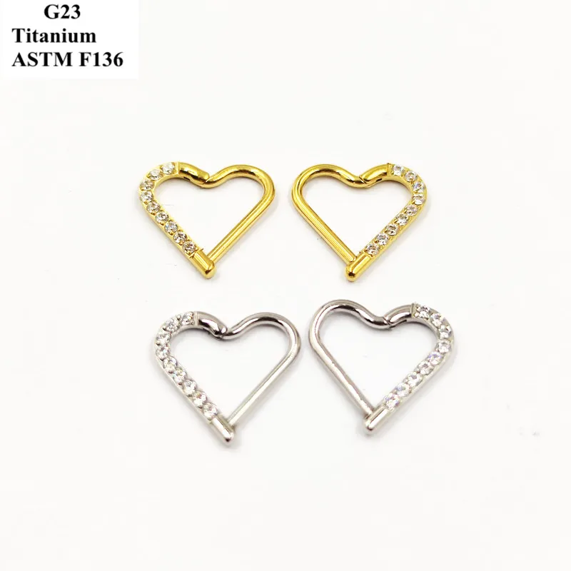 A Pair Of G23 Titanium Heart Earrings Set With A Half Ring Zircon Simple Slit Body Piercing Earrings Gift
A Pair Of G23 Titanium Heart Earrings Set With A Half Ring Zircon Simple Slit Body Piercing Earrings Gift