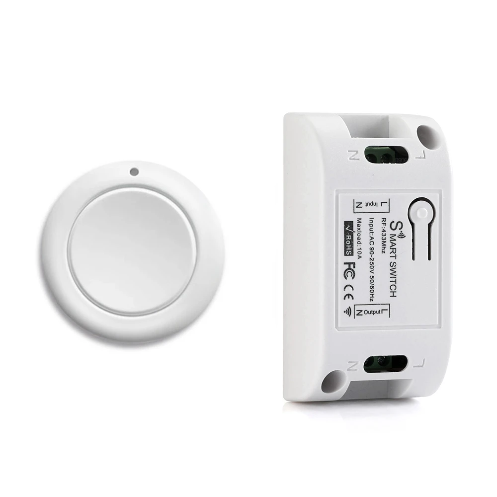 Smart Home Wireless Light Switch RF 433 MHz Remote Control AC 110V 220V Receiver Push Button Bedroom Ceiling Lamp Switch
Smart Home Wireless Light Switch RF 433 MHz Remote Control AC 110V 220V Receiver Push Button Bedroom Ceiling Lamp Switch