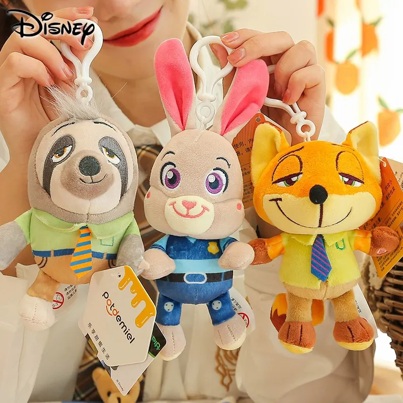 

Disney Zootopia Plush Keychain Cartoon Animal Fox Nick Rabbit Judy Hopps Sloth Plushie Keychain Pendant Lovely Schoolbag Pendant