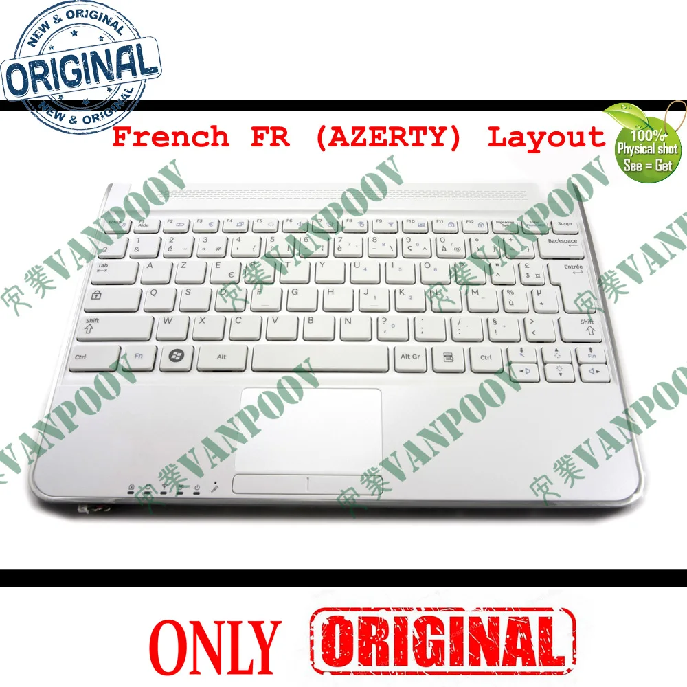 

New AZERTY French Laptop keyboard with Palmrest (+Speaker) for Samsung NP- N210 N220 With Frame FR Clavier Version - BA75-02431B