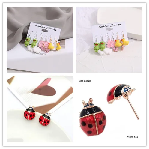 5 Set Trendy Animal Frog Duck Dangle Earring Clouds Gummy Bear Drop Earring Geometric Exaggerated Woman Girl Kids Punk Jewelry
5 Set Trendy Animal Frog Duck Dangle Earring Clouds Gummy Bear Drop Earring Geometric Exaggerated Woman Girl Kids Punk Jewelry