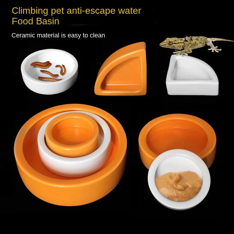 

Ceramics Reptile Feeder Water Food Dish Feeding Bowl for Turtle Lizard Snake Basin Gecko Chameleon Rectangular Bowl