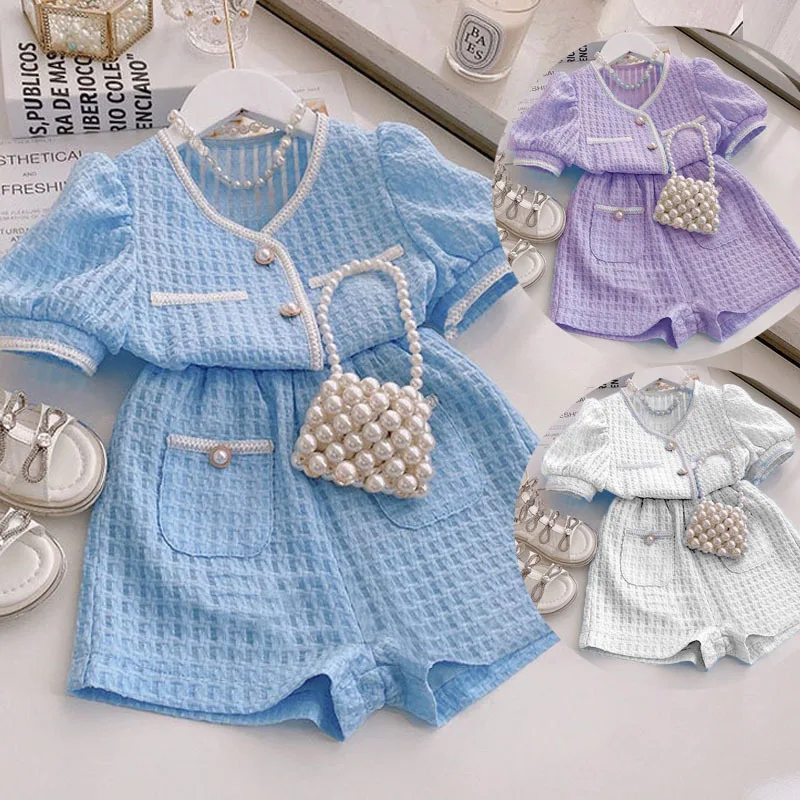 2022 New Arrival Elegant Girls Set 2-piece Set Of Short-sleeved Tops And Shorts Grid Small Fragrance Children's Clothing Leopard
2022 New Arrival Elegant Girls Set 2-piece Set Of Short-sleeved Tops And Shorts Grid Small Fragrance Children's Clothing Leopard