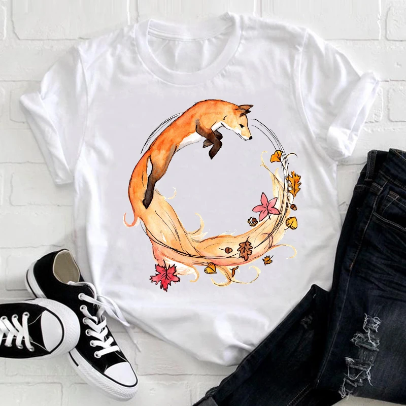 Women Short Sleeve 4XL Plus Size Flower Kawaii Cute Fox Animal Clothes Ladies Graphic Print Tee Top Tshirt Female T-shirt
Women Short Sleeve 4XL Plus Size Flower Kawaii Cute Fox Animal Clothes Ladies Graphic Print Tee Top Tshirt Female T-shirt