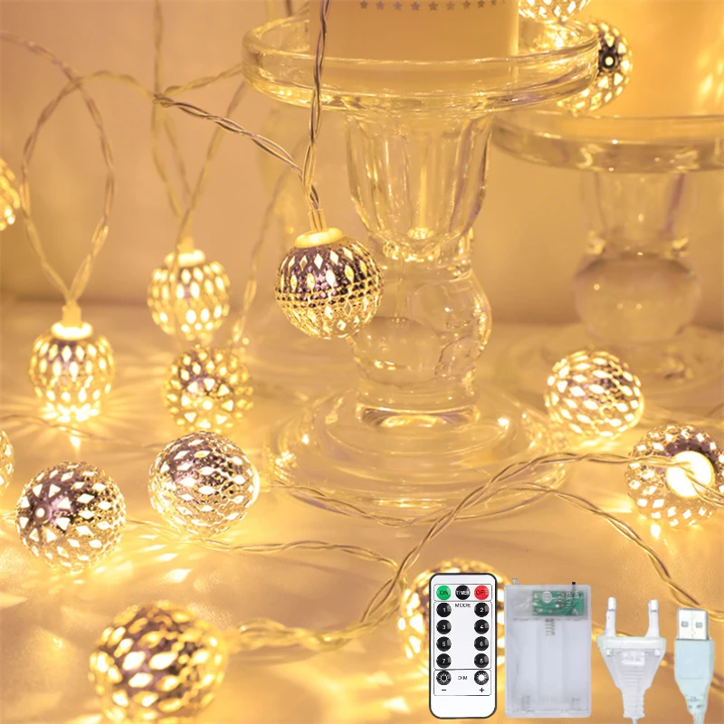 Moroccan Ball LED Fairy Lights String Christmas Bedroom Living Room Garland Lamp Chain Home Wedding Garden Decor Party Outdoor
Moroccan Ball LED Fairy Lights String Christmas Bedroom Living Room Garland Lamp Chain Home Wedding Garden Decor Party Outdoor