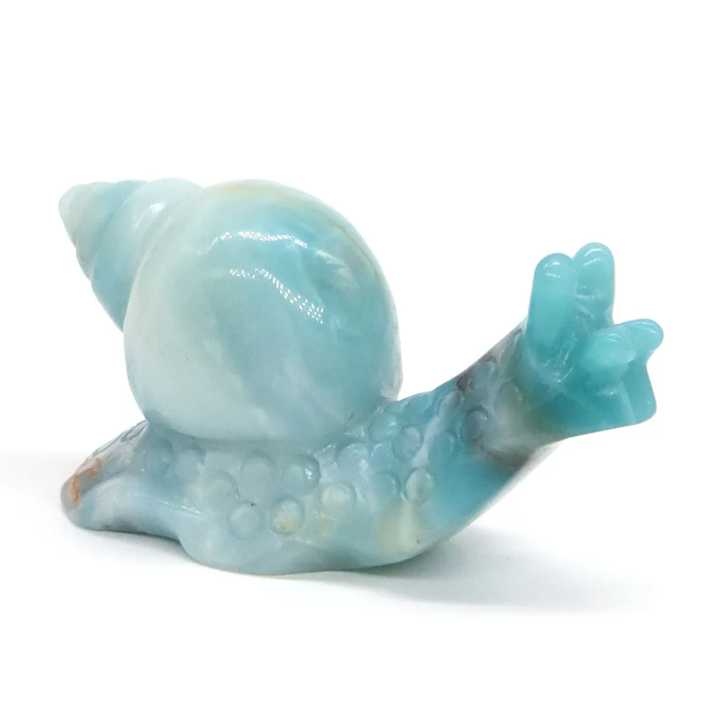 3.3" Snail Statue Natural Amazonite Crystal Reiki Healing Stone Hand Carved Figurine Gemstone Craft Home Decoration Ornament #54
3.3" Snail Statue Natural Amazonite Crystal Reiki Healing Stone Hand Carved Figurine Gemstone Craft Home Decoration Ornament #54