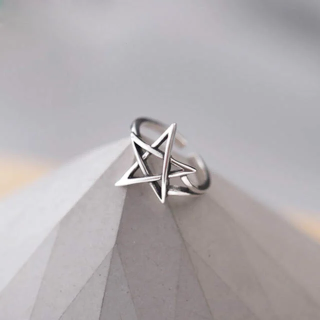 Exaggerated Personality 925 Sterling Silver Five-pointed Star Rings for Women Men Party Jewelry Adjustable Finger Ring Anillos
Exaggerated Personality 925 Sterling Silver Five-pointed Star Rings for Women Men Party Jewelry Adjustable Finger Ring Anillos