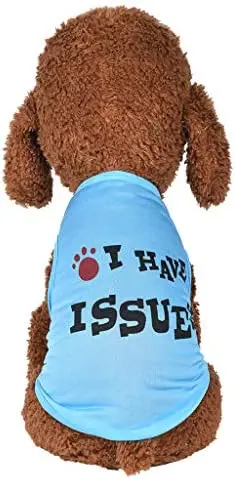 Dog Clothes for Small Dogs Boy Yorkies Girl Chihuahua Summer Fall Puppy Cat Shirt I Have ISSURE Vest Tank Tops Pet Schnauzer
Dog Clothes for Small Dogs Boy Yorkies Girl Chihuahua Summer Fall Puppy Cat Shirt I Have ISSURE Vest Tank Tops Pet Schnauzer