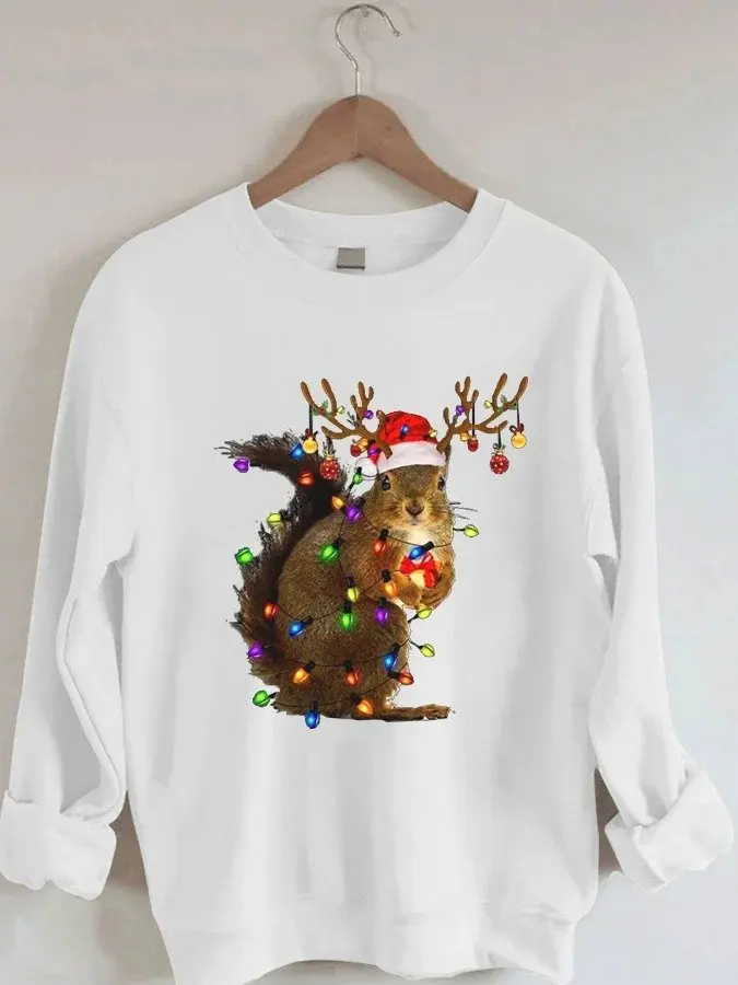 Wowen's Christmas Squirrel Lights Print Casual Sweatshirt Holiday Gift for Lover Couple Hoodies Pullover Streetwear Fashion Tops
Wowen's Christmas Squirrel Lights Print Casual Sweatshirt Holiday Gift for Lover Couple Hoodies Pullover Streetwear Fashion Tops