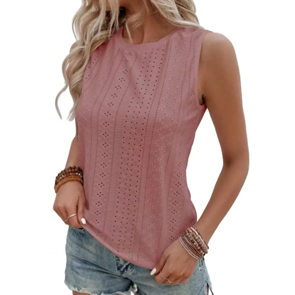 tops Summer Women O-neck Sleeveless Tops Solid Color Embroidery Hollow Out Loose Fit Casual Basic Tops clothes for women
tops Summer Women O-neck Sleeveless Tops Solid Color Embroidery Hollow Out Loose Fit Casual Basic Tops clothes for women
