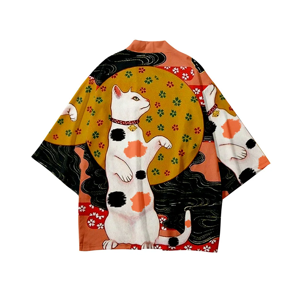 Cat Print Shirt Women Traditional Haori Yukata Kimono Men Japanese Robe Anime Demon Asian Streetwear Cardigan Tops
Cat Print Shirt Women Traditional Haori Yukata Kimono Men Japanese Robe Anime Demon Asian Streetwear Cardigan Tops