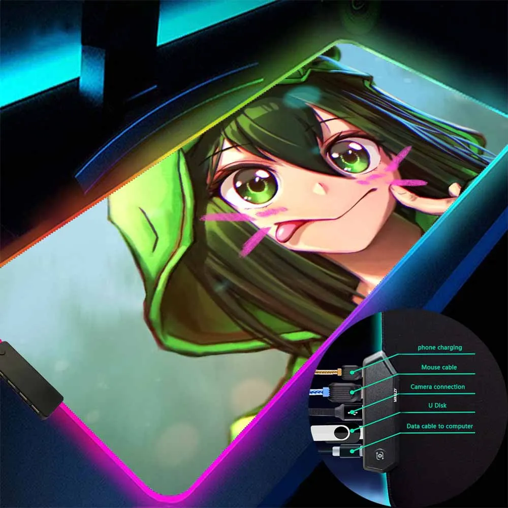 Game Table Mat Mouse Pad Anime LED Light Top Quality Office Carpet Rubber Mat Rgb USB Hub 4-port Non-slip Computer Mat 40x90cm
Game Table Mat Mouse Pad Anime LED Light Top Quality Office Carpet Rubber Mat Rgb USB Hub 4-port Non-slip Computer Mat 40x90cm