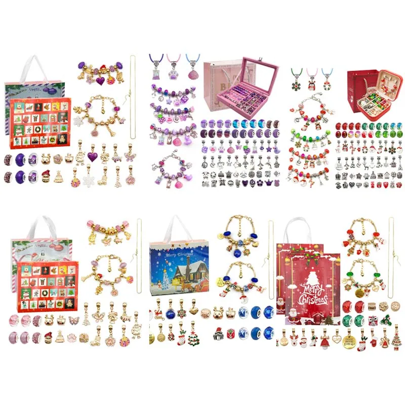 Новогодний набор для изготовления ювелирных изделий «сделай сам», 24 дня, календарь «сделай сам», Подарочная коробка для ювелирных изделий, Набор браслетов для девочек, подарок для детей
Новогодний набор для изготовления ювелирных изделий «сделай сам», 24 дня, календарь «сделай сам», Подарочная коробка для ювелирных изделий, Набор браслетов для девочек, подарок для детей