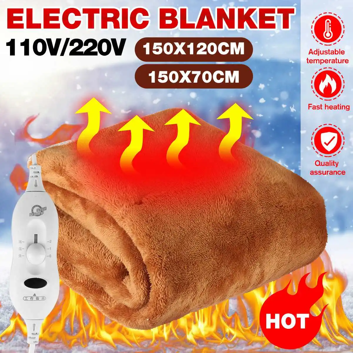 GEMITTO Winter Electric Blanket Thicker Heater 110V/220V Double Body Warmer Heated Blanket Thermostat Electric Heating Blanket
GEMITTO Winter Electric Blanket Thicker Heater 110V/220V Double Body Warmer Heated Blanket Thermostat Electric Heating Blanket