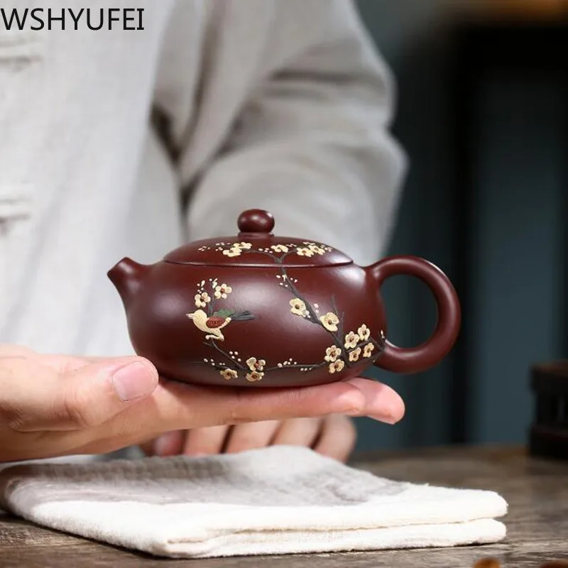 Chinese Yixing tea pot purple clay filter Xi Shi teapots Handmade Plum blossom Customized kettle Tea ceremony supplies 200ml
Chinese Yixing tea pot purple clay filter Xi Shi teapots Handmade Plum blossom Customized kettle Tea ceremony supplies 200ml