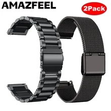 Stainless Steel Strap for Amazfit Stratos/GTR 47mm/GTR 2 3 Pro/GTS 2mini Leather Band Bracelet Mi Watch s1 Active/GTS 2 3/Bip S