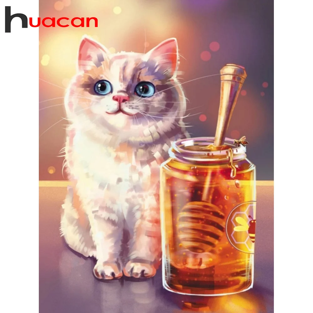 Набор для алмазной вышивки Huacan, полноразмерная/круглая мозаика с изображением кошки, животных, крест, картины для дома, ручная работа 
Набор для алмазной вышивки Huacan, полноразмерная/круглая мозаика с изображением кошки, животных, крест, картины для дома, ручная работа