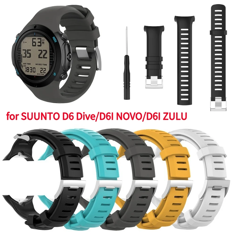 Silicone Watchband Replaceable Wrist Strap for SUUNTO D6 Dive/D6I NOVO/D6I ZULU Simple Design Style and Multicolor
Silicone Watchband Replaceable Wrist Strap for SUUNTO D6 Dive/D6I NOVO/D6I ZULU Simple Design Style and Multicolor