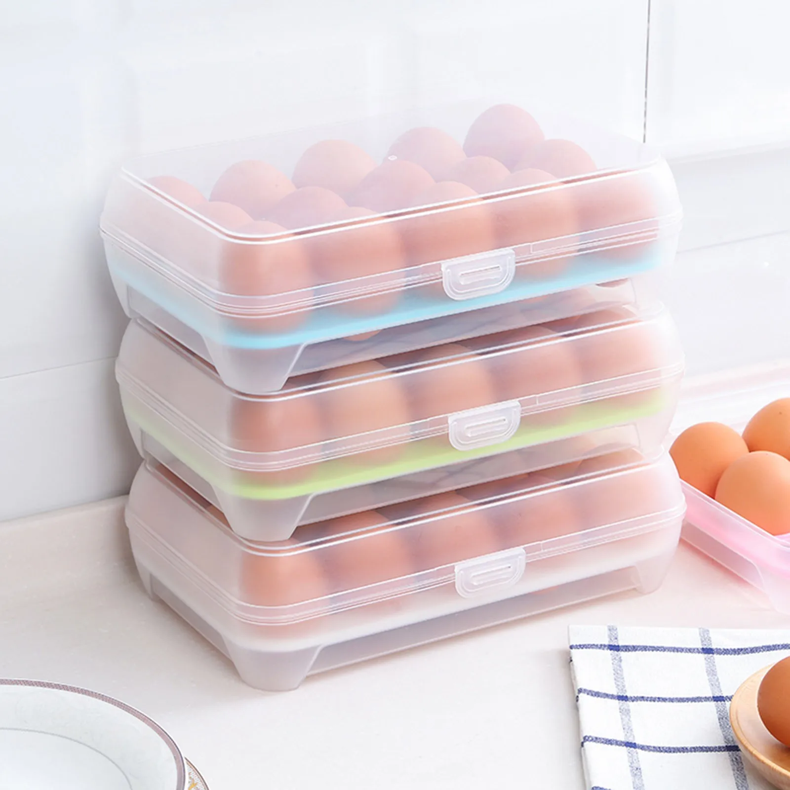 Durable Kitchen Egg Storage Box Convenient Space-Saving Layer Refrigerator Food 15 Eggs Airtight Storage Container Plastic Box
Durable Kitchen Egg Storage Box Convenient Space-Saving Layer Refrigerator Food 15 Eggs Airtight Storage Container Plastic Box