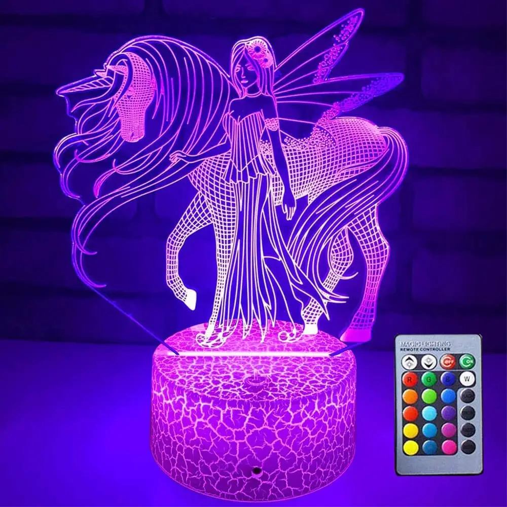 3D Unicorn night light children's bedroom Unicorn illusion night light with remote control Unicorn toy light as birthday gift
3D Unicorn night light children's bedroom Unicorn illusion night light with remote control Unicorn toy light as birthday gift