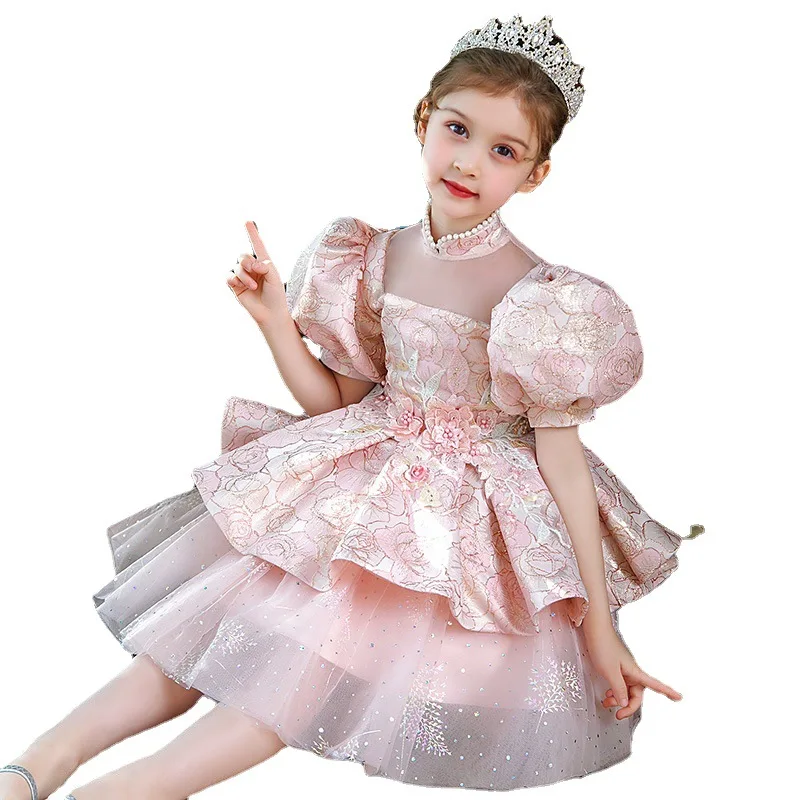 2022 Princess Summer European Temperament Princess Dress Large Puff Sleeves Printed Sequin Skirt Girls Evening Dress Flower Girl 
2022 Princess Summer European Temperament Princess Dress Large Puff Sleeves Printed Sequin Skirt Girls Evening Dress Flower Girl