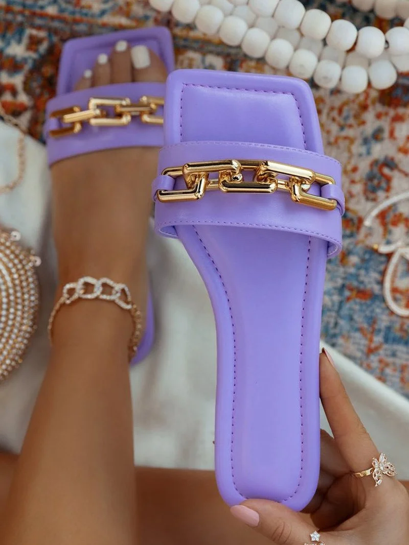 Women's Slippers 2022 Summer Transparent Chain Luxury Square Head Flat Heel Female Plus Size Outdoor Beach Women Slides Sandals
Women's Slippers 2022 Summer Transparent Chain Luxury Square Head Flat Heel Female Plus Size Outdoor Beach Women Slides Sandals