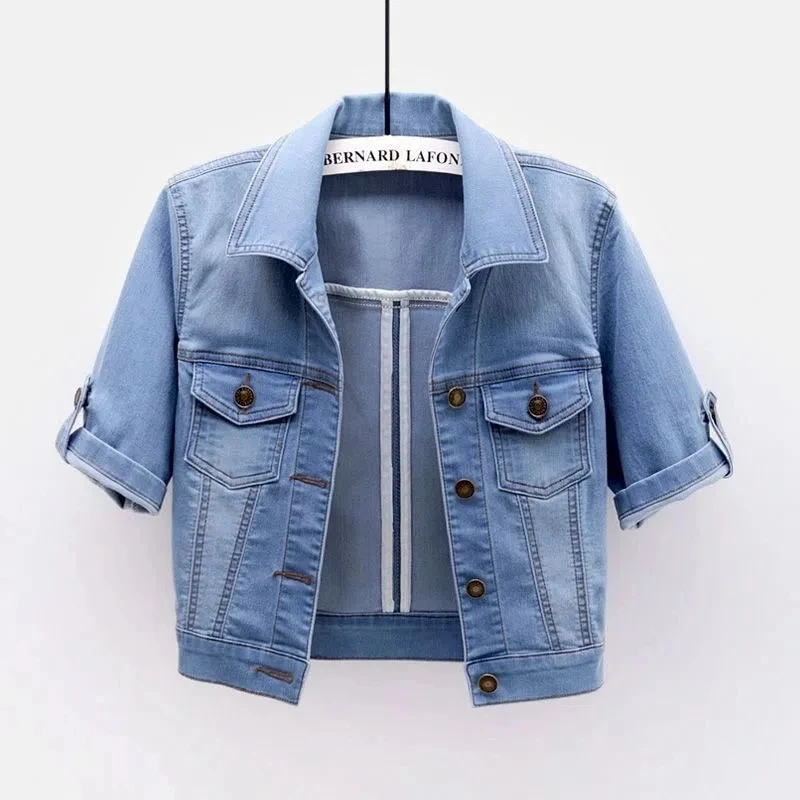 Vintage Y2k Thin Bomber Short Denim Jackets Summer All-match Cuffed Short Sleeve Cropped Jeans Coat Slim Outwear Chaquetas 4XL
Vintage Y2k Thin Bomber Short Denim Jackets Summer All-match Cuffed Short Sleeve Cropped Jeans Coat Slim Outwear Chaquetas 4XL