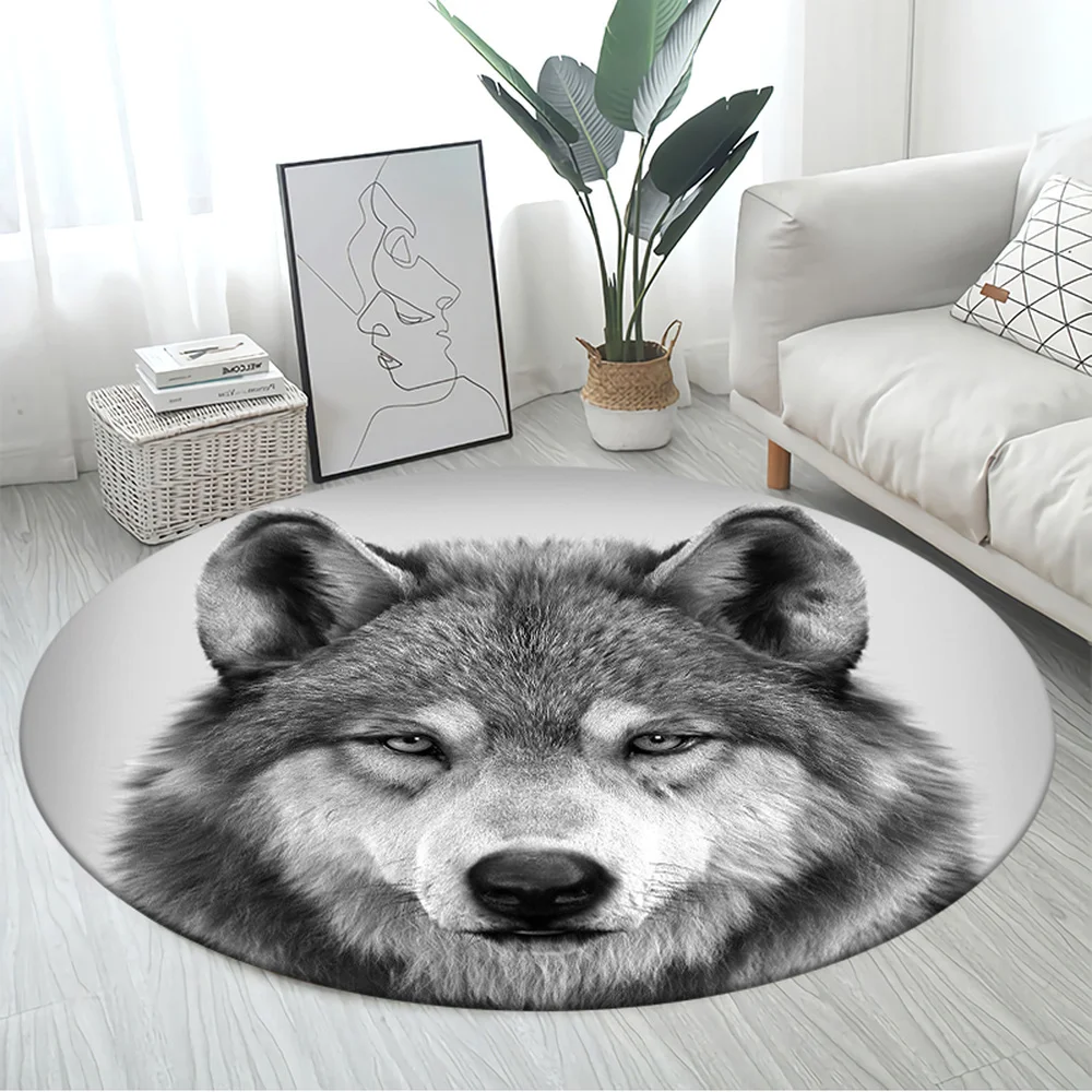 Cartoon wolf tiger animal round carpet floor mat bedroom living room chair non-slip children's game home decoration floor mat
Cartoon wolf tiger animal round carpet floor mat bedroom living room chair non-slip children's game home decoration floor mat