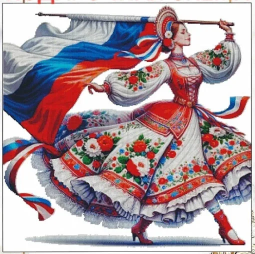 Иглы сделай сам русские красавицы 64-63 набор для вышивки крестом 28 карат 14 32 карата