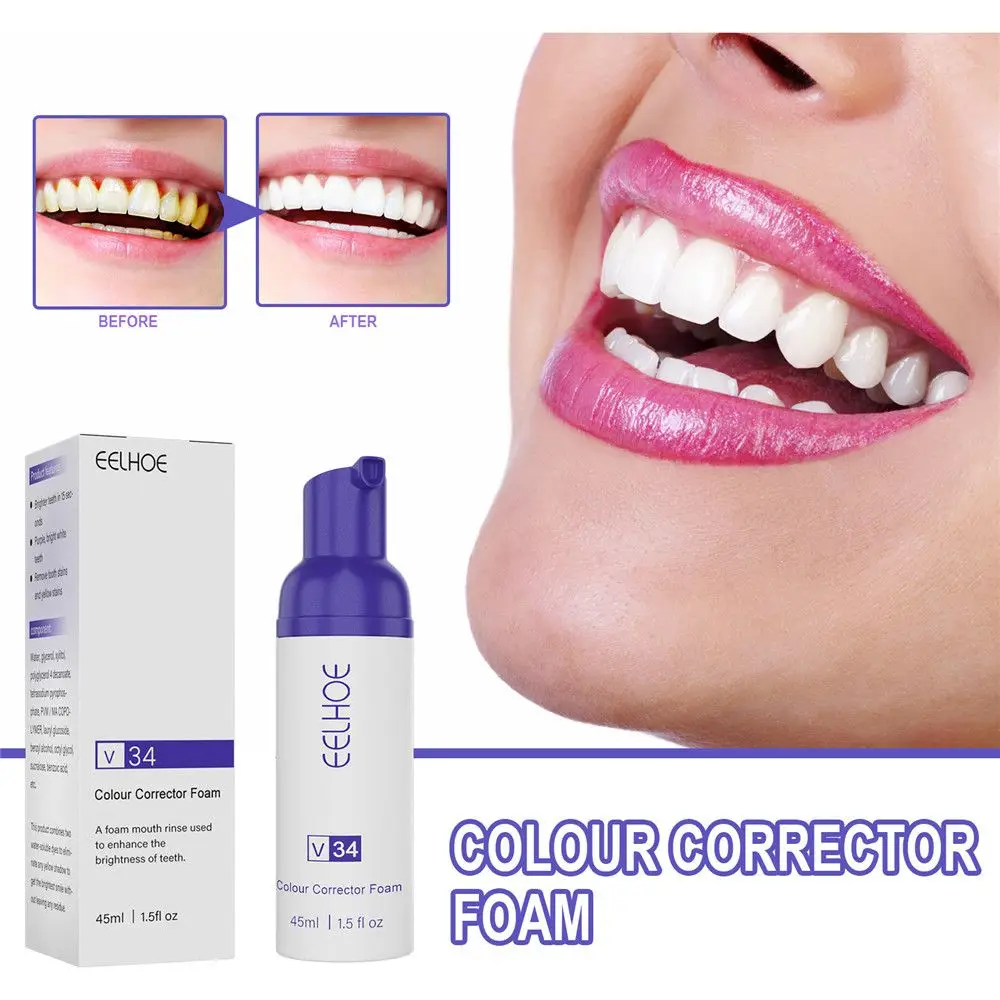 Treatment Fresh Breath Oral Hygiene Dental Bleaching Mousse Toothpaste Teeth Whitening Colour Corrector Oral Cleaning
Treatment Fresh Breath Oral Hygiene Dental Bleaching Mousse Toothpaste Teeth Whitening Colour Corrector Oral Cleaning