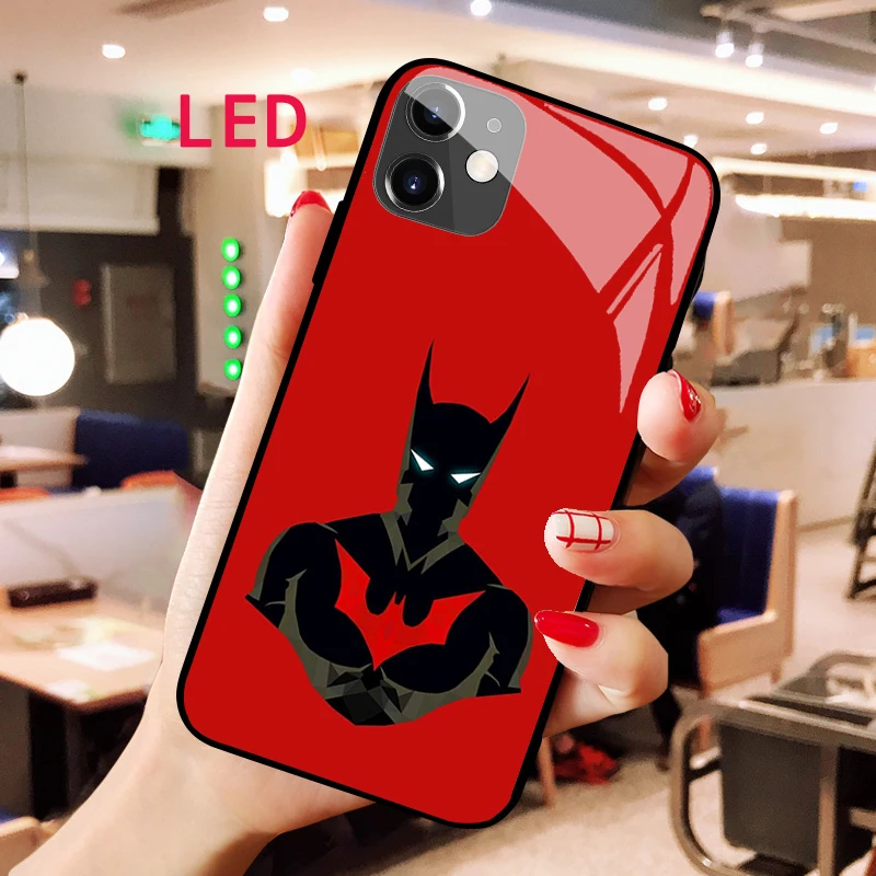 BatMan Luminous Tempered Glass phone case For Apple iphone 12 11 Pro Max XS mini Acoustic Control Protect LED Backlight cover
BatMan Luminous Tempered Glass phone case For Apple iphone 12 11 Pro Max XS mini Acoustic Control Protect LED Backlight cover