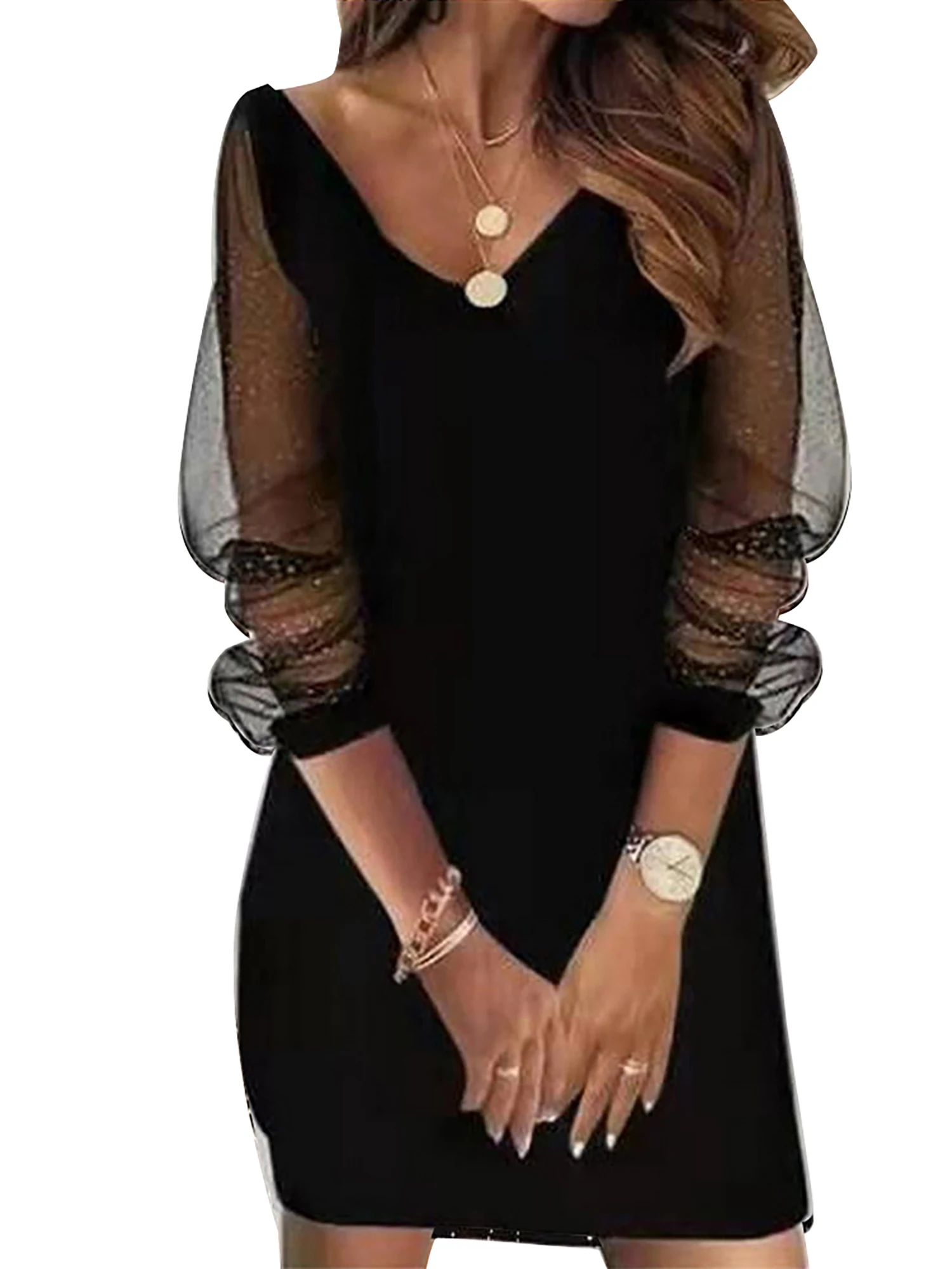 Elegant Women Mesh Long Sleeve Pullover Spring Sexy V-Neck Short Dress Fashion Office Lady Work Streetwear Party Female Vestidos
Elegant Women Mesh Long Sleeve Pullover Spring Sexy V-Neck Short Dress Fashion Office Lady Work Streetwear Party Female Vestidos