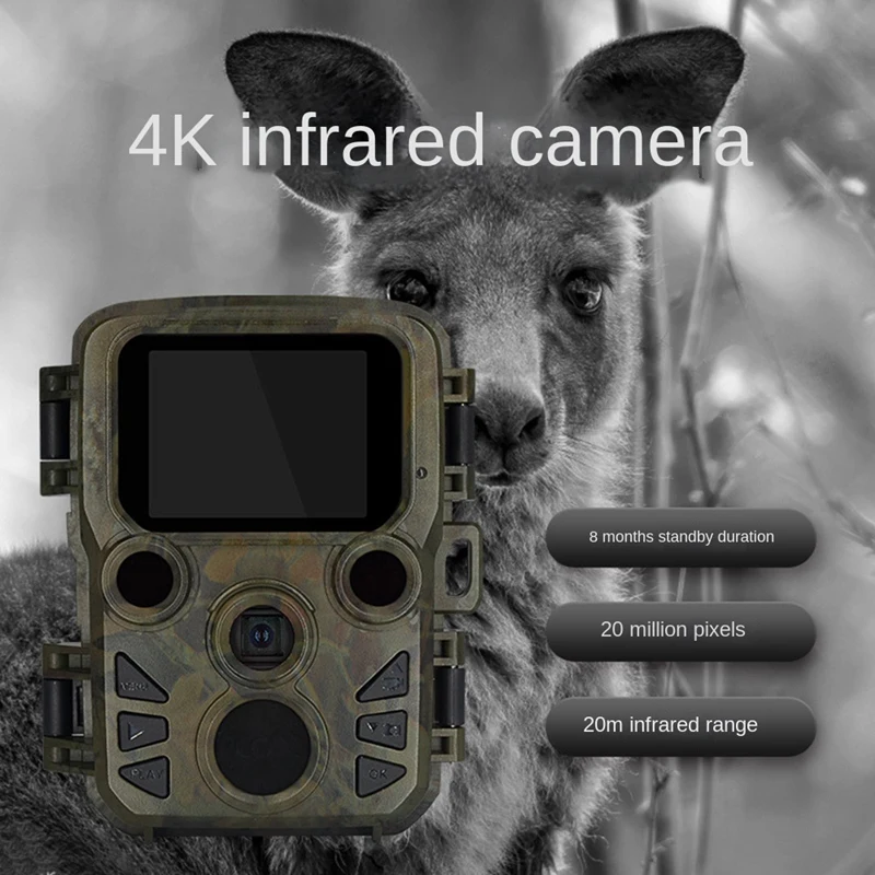 20-мегапиксельная охотничья камера высокого разрешения 4K, инфракрасная Водонепроницаемая Индуктивная охотничья камера для животных
20-мегапиксельная охотничья камера высокого разрешения 4K, инфракрасная Водонепроницаемая Индуктивная охотничья камера для животных