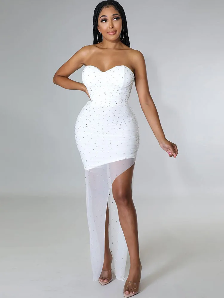Sexy Rhinestone Party Long Prom Slit Wrap Dress Sleeveless Strapless Night Club Evening Gowns For Women Bodycon Maxi Dresses
Sexy Rhinestone Party Long Prom Slit Wrap Dress Sleeveless Strapless Night Club Evening Gowns For Women Bodycon Maxi Dresses