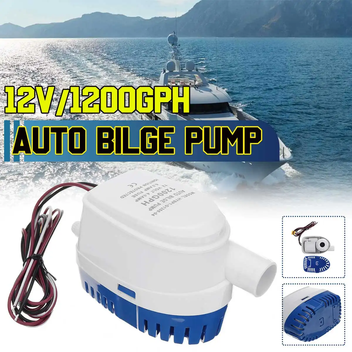 1200GPH Automatic Boat Bilge Pump DC Submersible Electric Water Pump Small 12 V 1200 GPH Auto
1200GPH Automatic Boat Bilge Pump DC Submersible Electric Water Pump Small 12 V 1200 GPH Auto