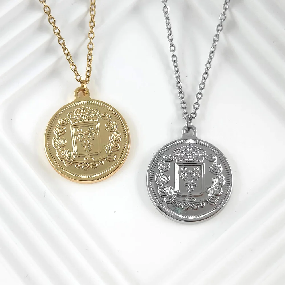 New Fashion Punk Round Coin Pendant Necklaces Women Chain Clavicle Collares Jewelry Bijoux Minimalist Mujer Gothic Necklace
New Fashion Punk Round Coin Pendant Necklaces Women Chain Clavicle Collares Jewelry Bijoux Minimalist Mujer Gothic Necklace