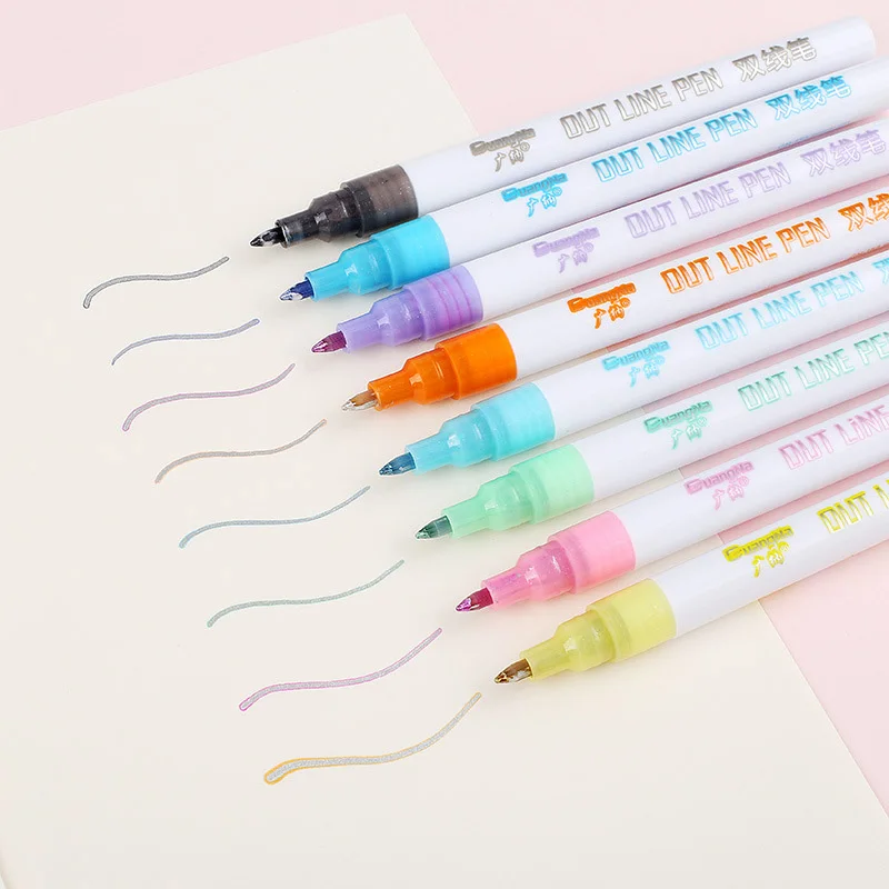 8 Color Double Line Outline Art Pen Marker Pen DIY Graffiti Outline Marker Pen Highlighter Scrapbook Bullet Diary Poster Card
8 Color Double Line Outline Art Pen Marker Pen DIY Graffiti Outline Marker Pen Highlighter Scrapbook Bullet Diary Poster Card