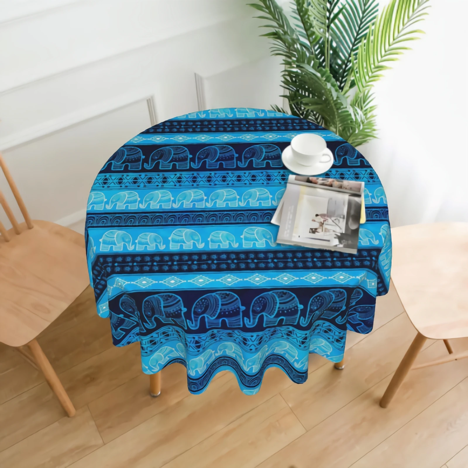 Blue Boho Elephant Round Tablecloth Washable for Dining Table Party Home Decor 60 Inches
Blue Boho Elephant Round Tablecloth Washable for Dining Table Party Home Decor 60 Inches