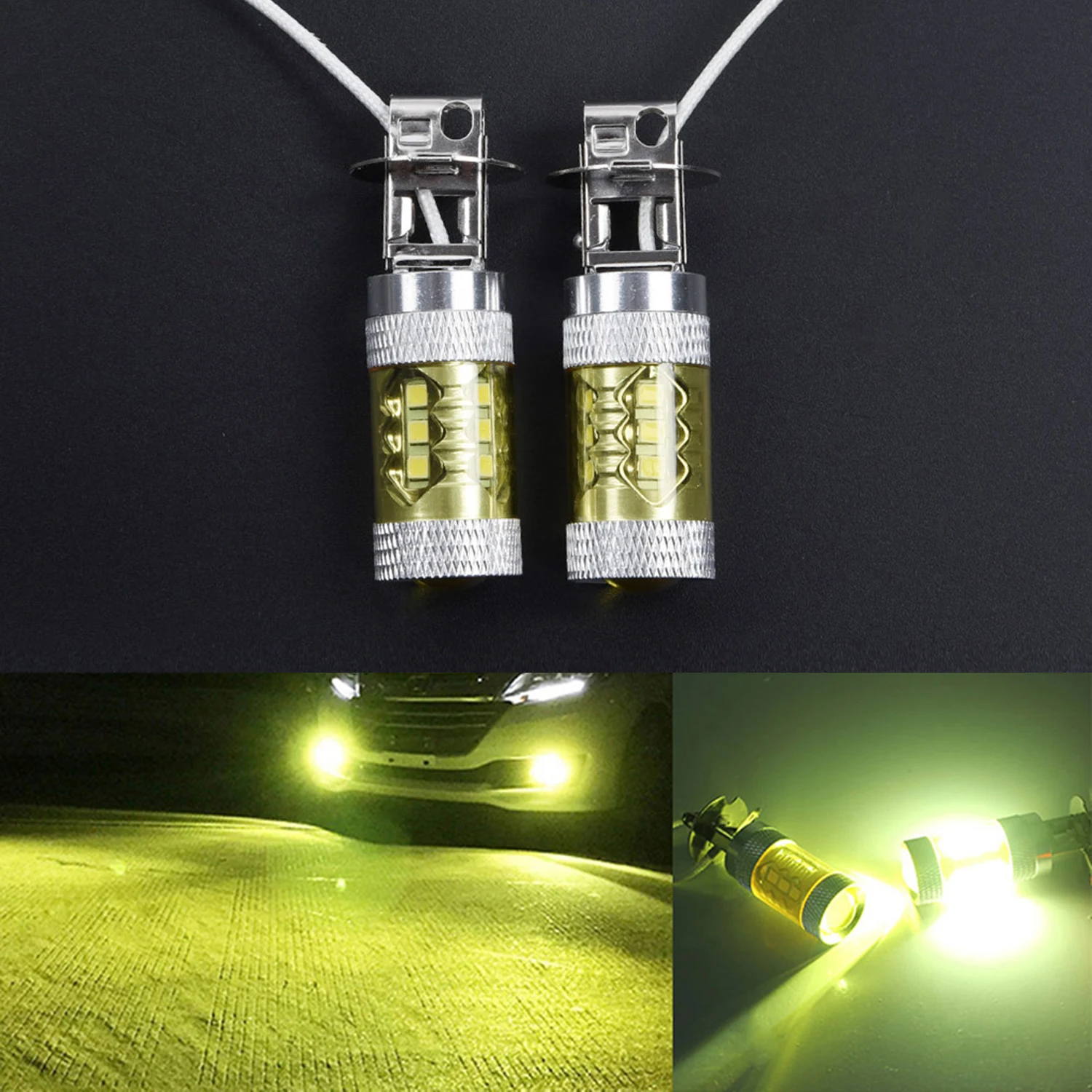 2pcs Set 12-24V H3 80W 16 SMD LED Car Fog Light Bulb Yellow High Power Truck Headlamp Lighting & Lamps Auto Parts
2pcs Set 12-24V H3 80W 16 SMD LED Car Fog Light Bulb Yellow High Power Truck Headlamp Lighting & Lamps Auto Parts