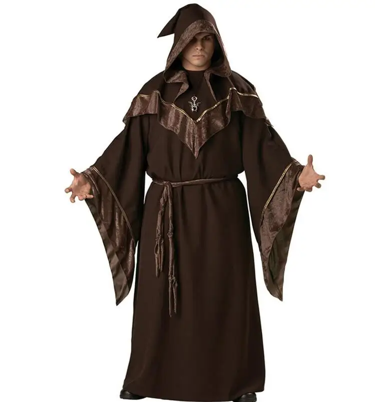 Dark Sorcerer Adult Mens Costume Scary Black Robe Magic Theme Party Halloween 
Dark Sorcerer Adult Mens Costume Scary Black Robe Magic Theme Party Halloween