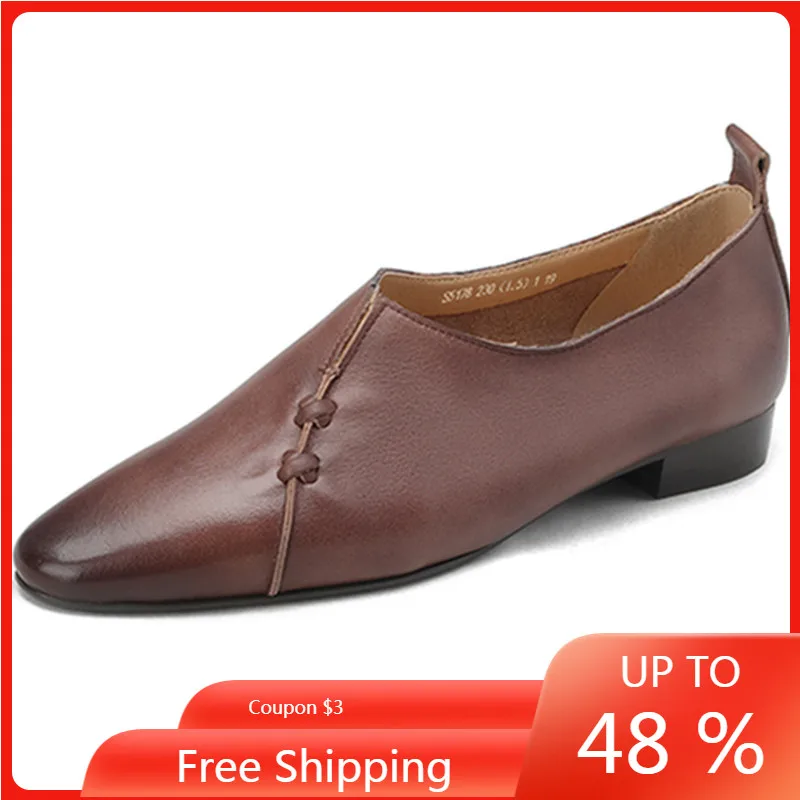 ENMAYER High Quality Genuine Leather Women Flats Working Casual Shoes Woman Spring Summer Fashion Concise New Retro Flats Shoes
ENMAYER High Quality Genuine Leather Women Flats Working Casual Shoes Woman Spring Summer Fashion Concise New Retro Flats Shoes