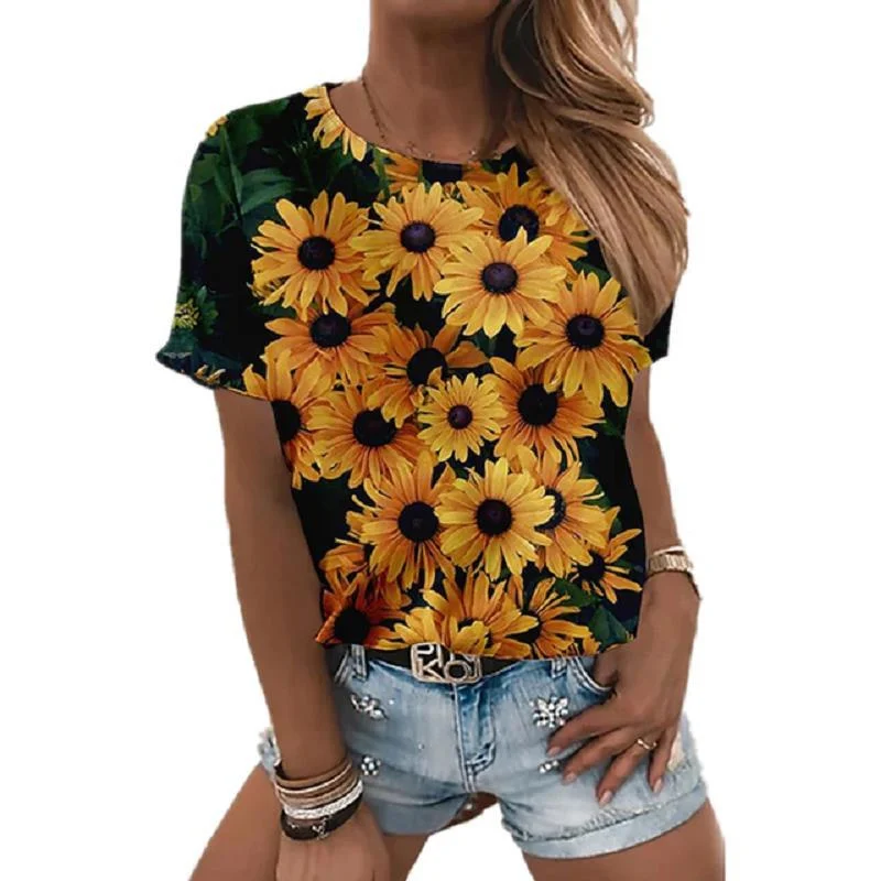 Women's Sunflower Elegant 2021 Summer Women Top 3D Printed Round Neck T-shirt Fashion Comfortable Short Sleeve graphic t shirts
Women's Sunflower Elegant 2021 Summer Women Top 3D Printed Round Neck T-shirt Fashion Comfortable Short Sleeve graphic t shirts