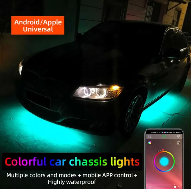 Decorative Lamps & Strips Car LED Chassis Lights Seven Color APP Ambient Lights RGB Atmosphere Lights Car Decorative Lights
Decorative Lamps & Strips Car LED Chassis Lights Seven Color APP Ambient Lights RGB Atmosphere Lights Car Decorative Lights