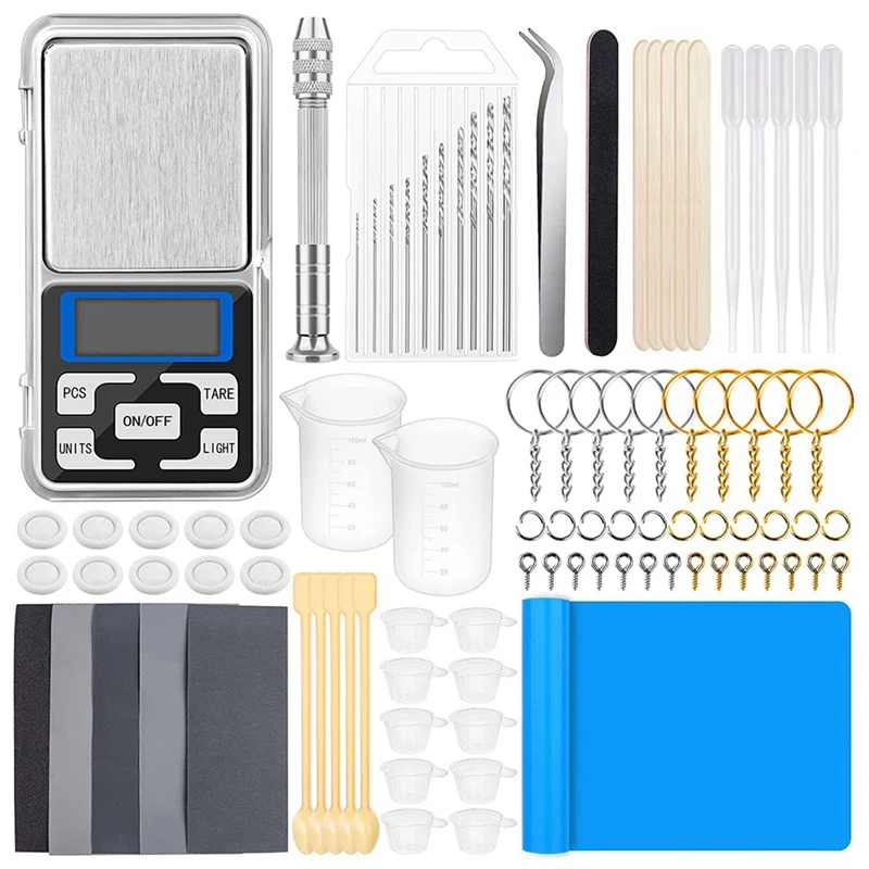 194Piece Resin Tools, Resin Starter Kit With Digital Pocket Scale, Silicone Craft Mat, Bits, Mix Cup, Sandpaper
194Piece Resin Tools, Resin Starter Kit With Digital Pocket Scale, Silicone Craft Mat, Bits, Mix Cup, Sandpaper