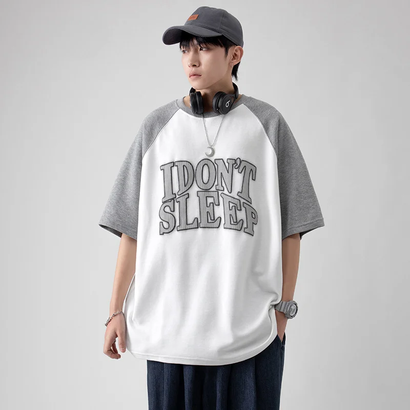 Short sleeved T-shirt unisex Hong Kong casual loose fitting suede letter men t shirt men clothing
Short sleeved T-shirt unisex Hong Kong casual loose fitting suede letter men t shirt men clothing