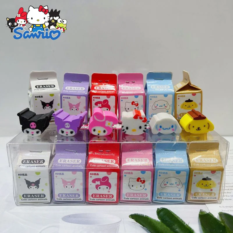 

36pcs Sanrio Rubber Eraser Anime Hello Kitty Melody Kuromi Cinnamoroll Student Stationery Erasers Kids School Supplies Wholesale